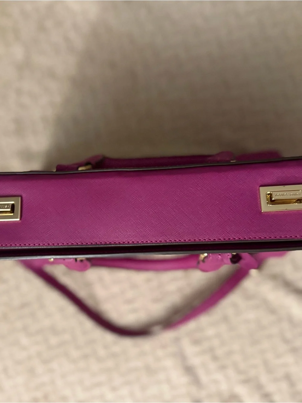 henri bendel Bright Fuchsia Satchel with Jeweled Charm